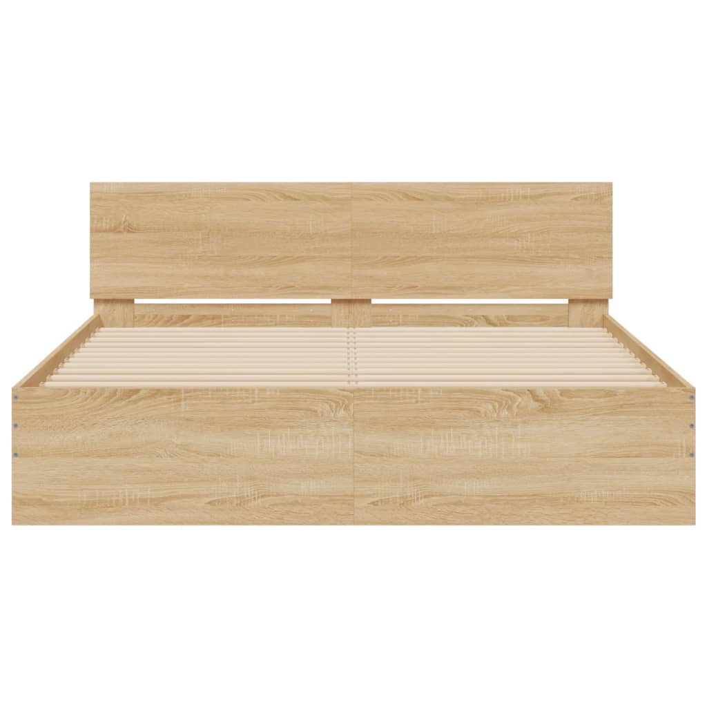 Sengeramme med hodegavl sonoma eik 150x200 cm