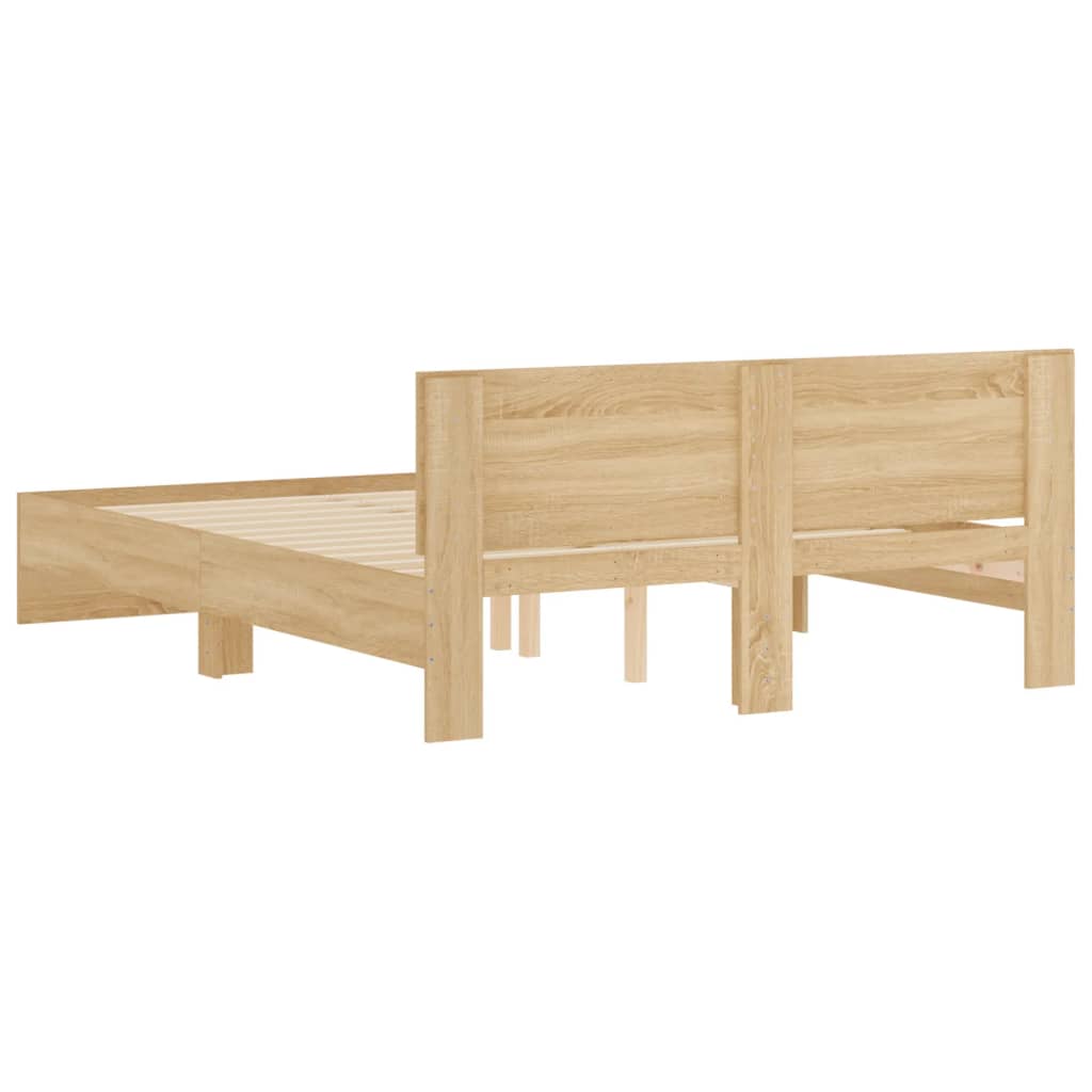 Sengeramme med hodegavl sonoma eik 140x200 cm