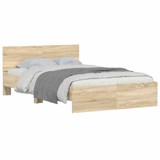 Sengeramme med hodegavl sonoma eik 120x200 cm