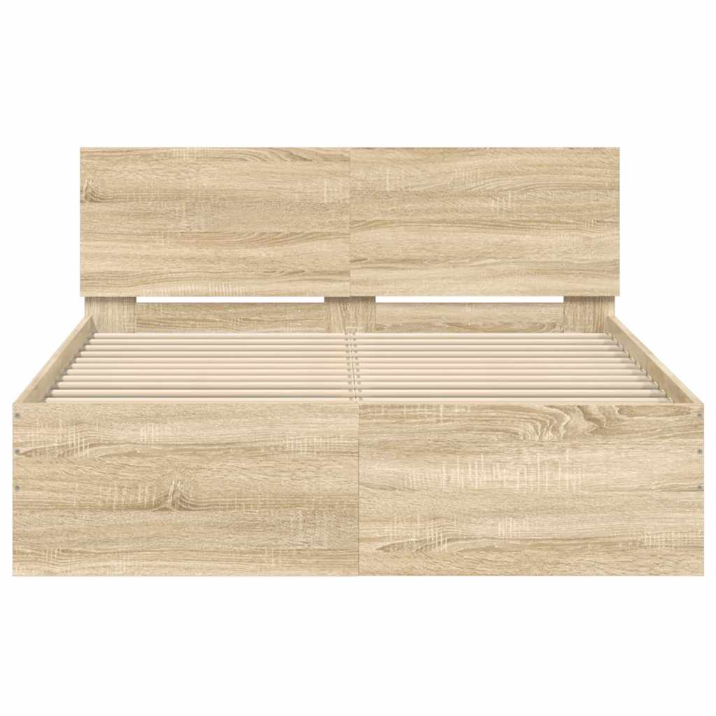 Sengeramme med hodegavl sonoma eik 120x200 cm