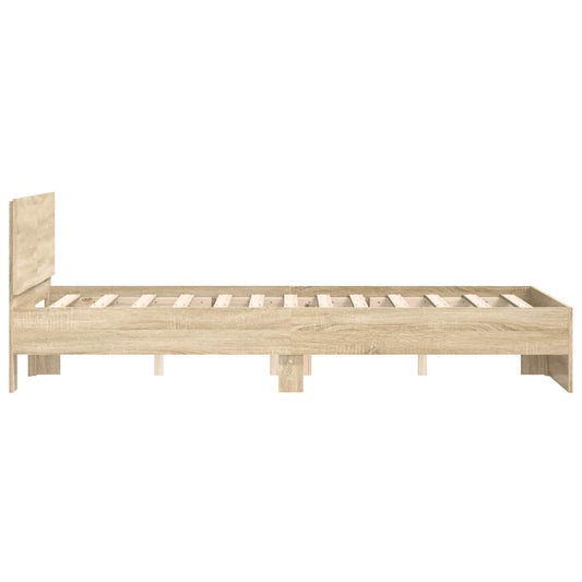 Sengeramme med hodegavl sonoma eik 120x200 cm