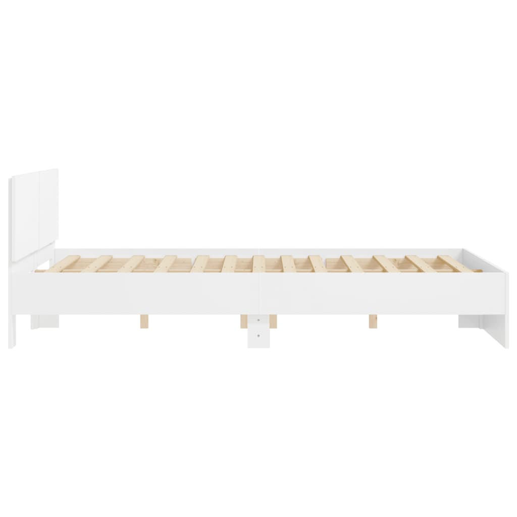 Sengeramme med hodegavl hvit 140x190 cm