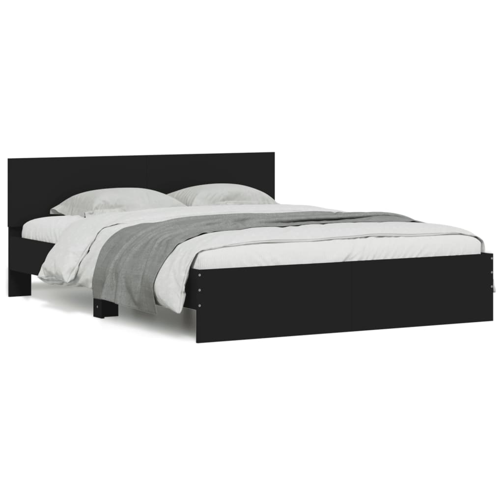 Sengeramme med hodegavl svart 140x190 cm