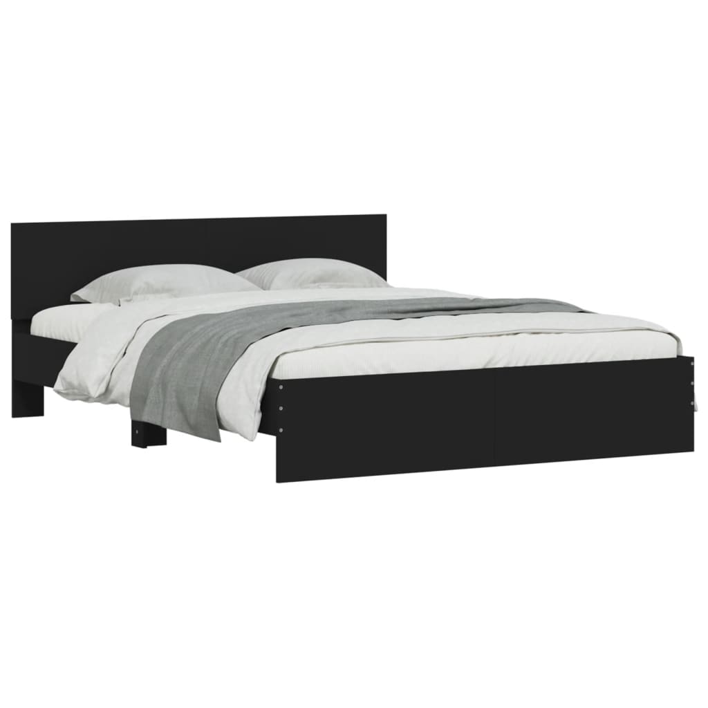 Sengeramme med hodegavl svart 140x190 cm