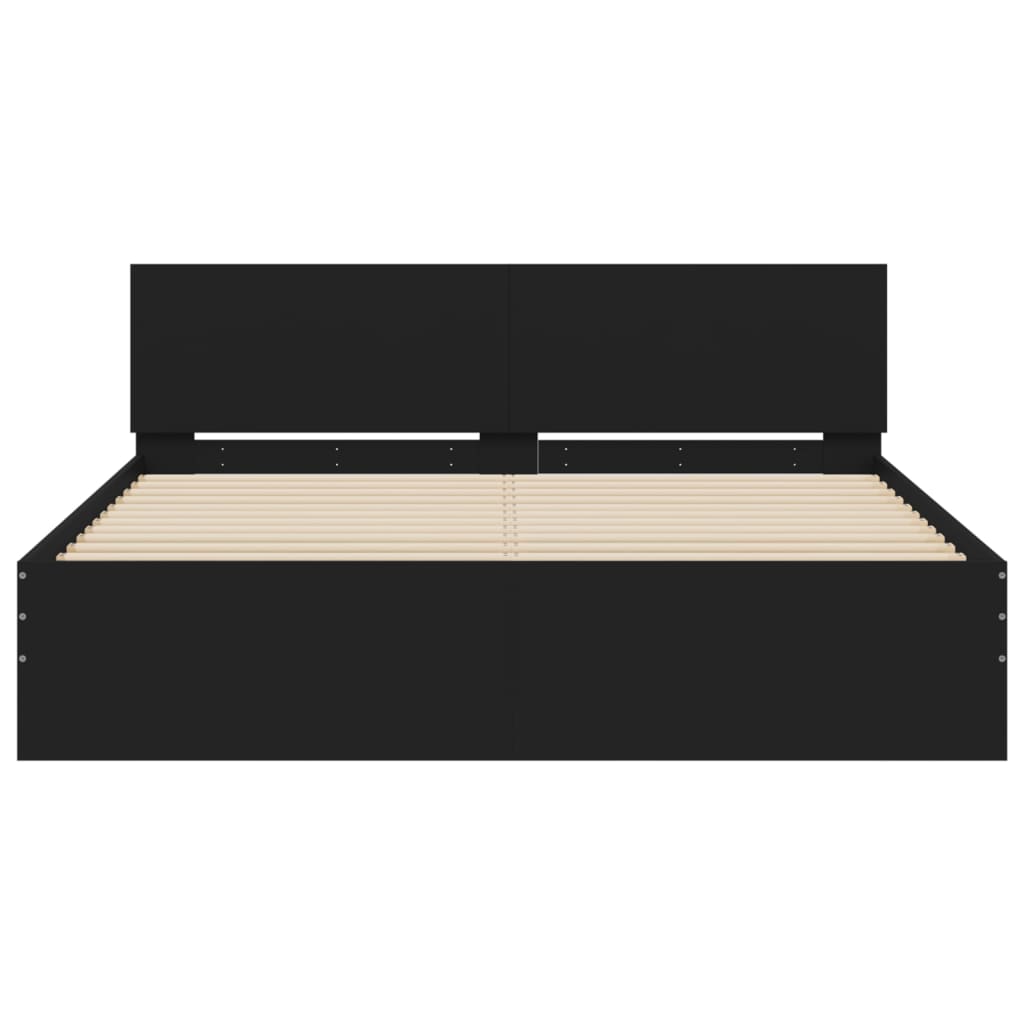 Sengeramme med hodegavl svart 140x190 cm