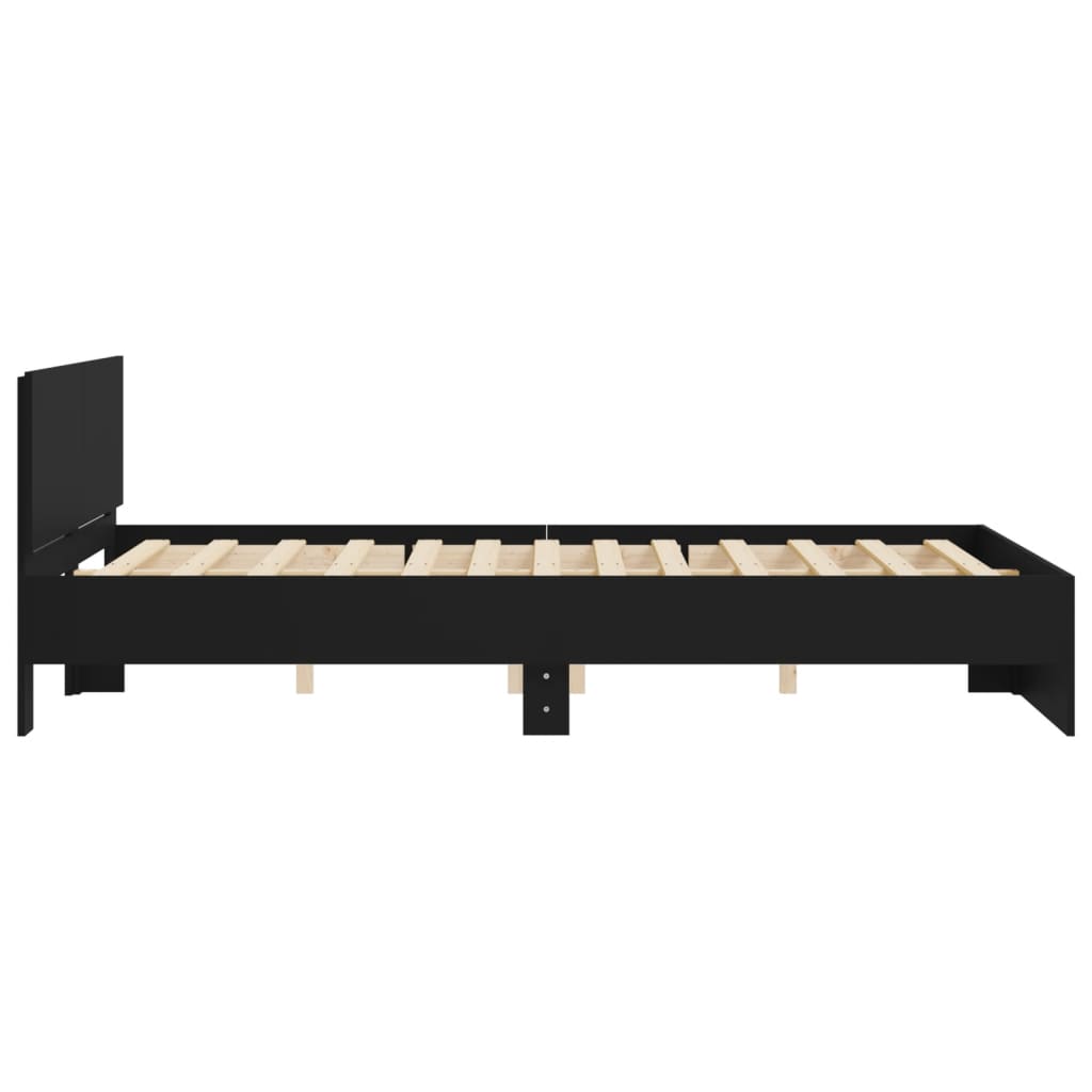 Sengeramme med hodegavl svart 140x190 cm