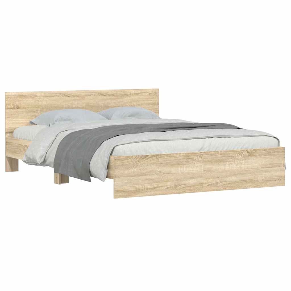 Sengeramme med hodegavl sonoma eik 140x190 cm