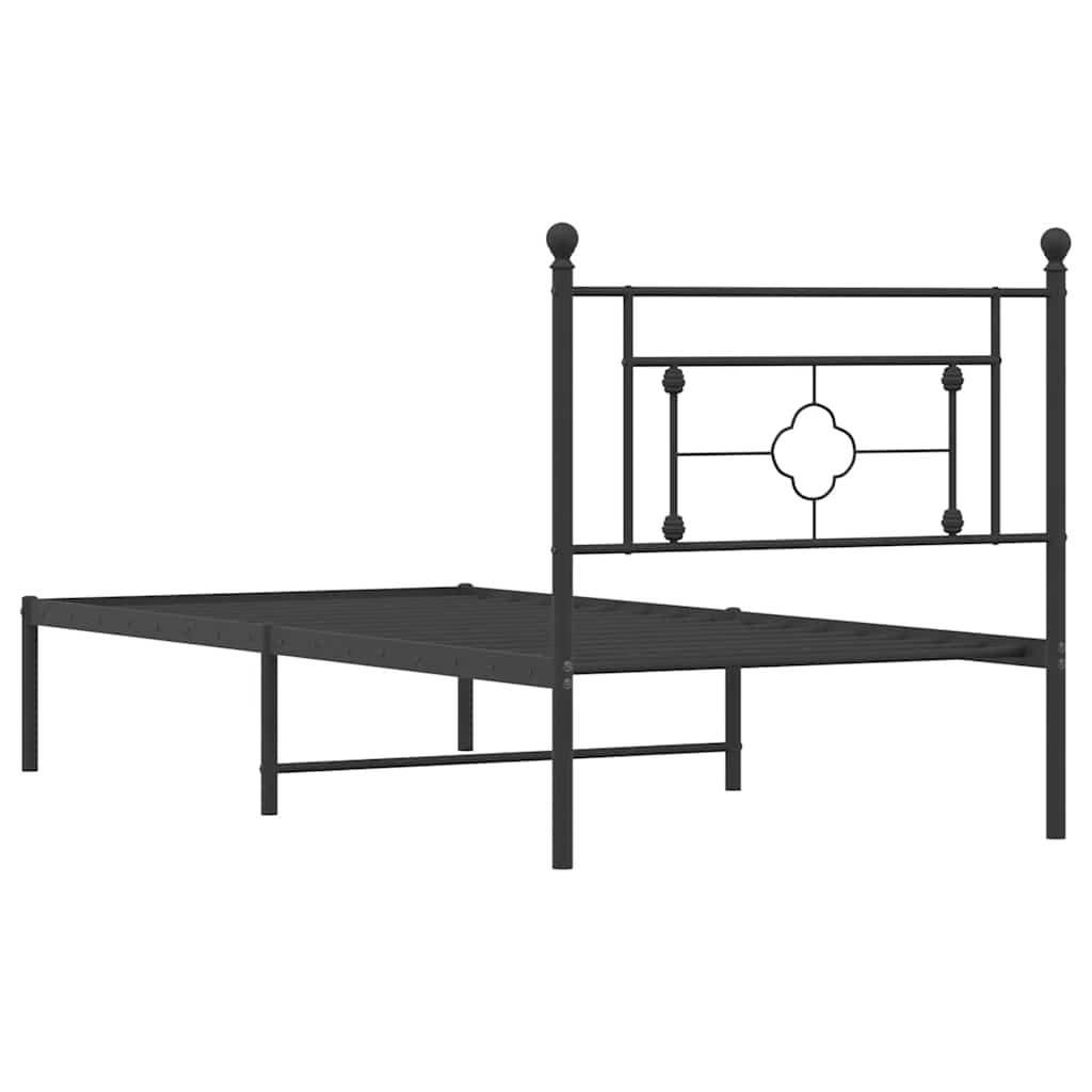 Sengeramme i metall med hodegavl svart 100x200 cm