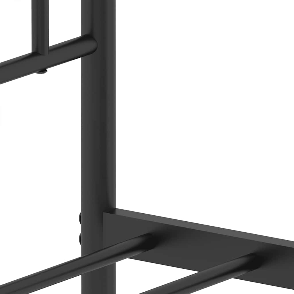 Sengeramme i metall med hode- og fotgavl svart 100x200 cm