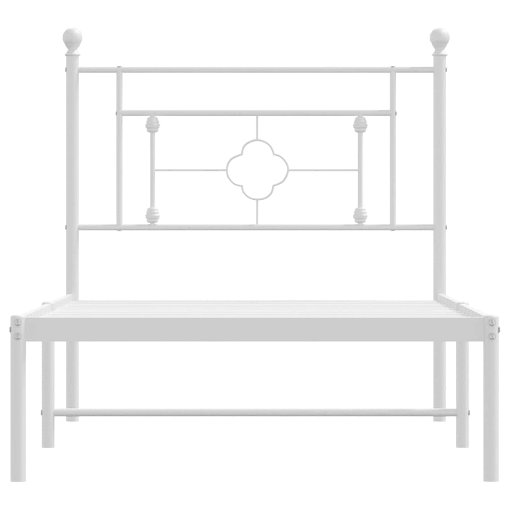 Sengeramme i metall med hodegavl hvit 100x200 cm