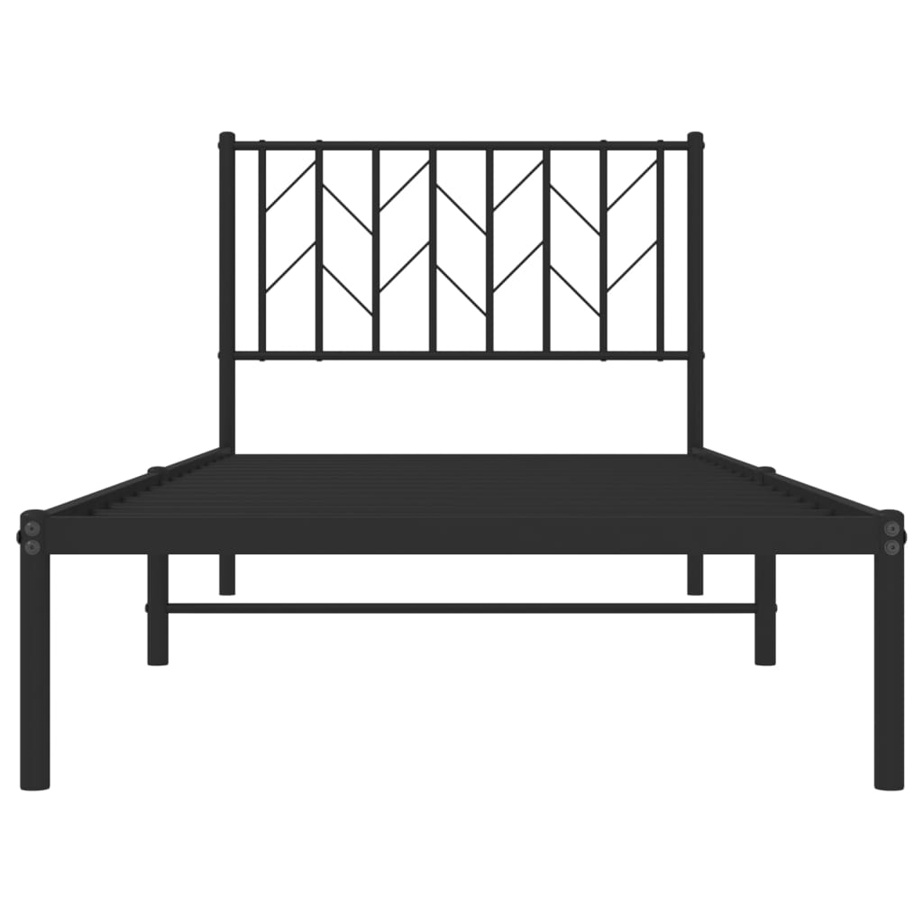 Sengeramme i metall med hodegavl svart 90x190 cm vidaXL