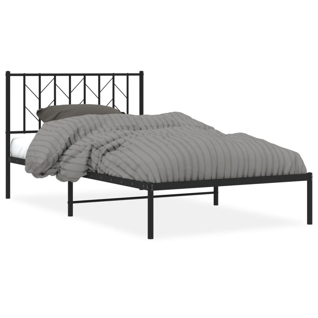 Sengeramme i metall med hodegavl svart 107x203 cm