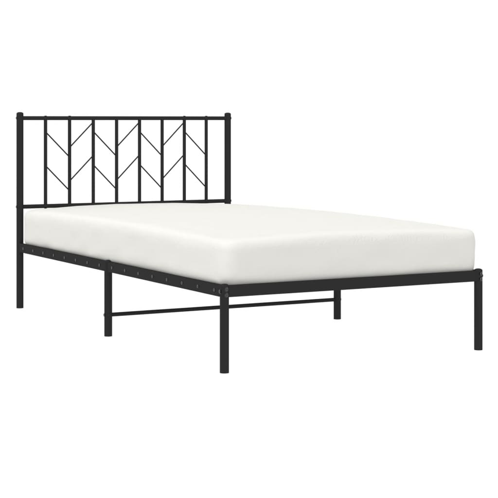 Sengeramme i metall med hodegavl svart 107x203 cm