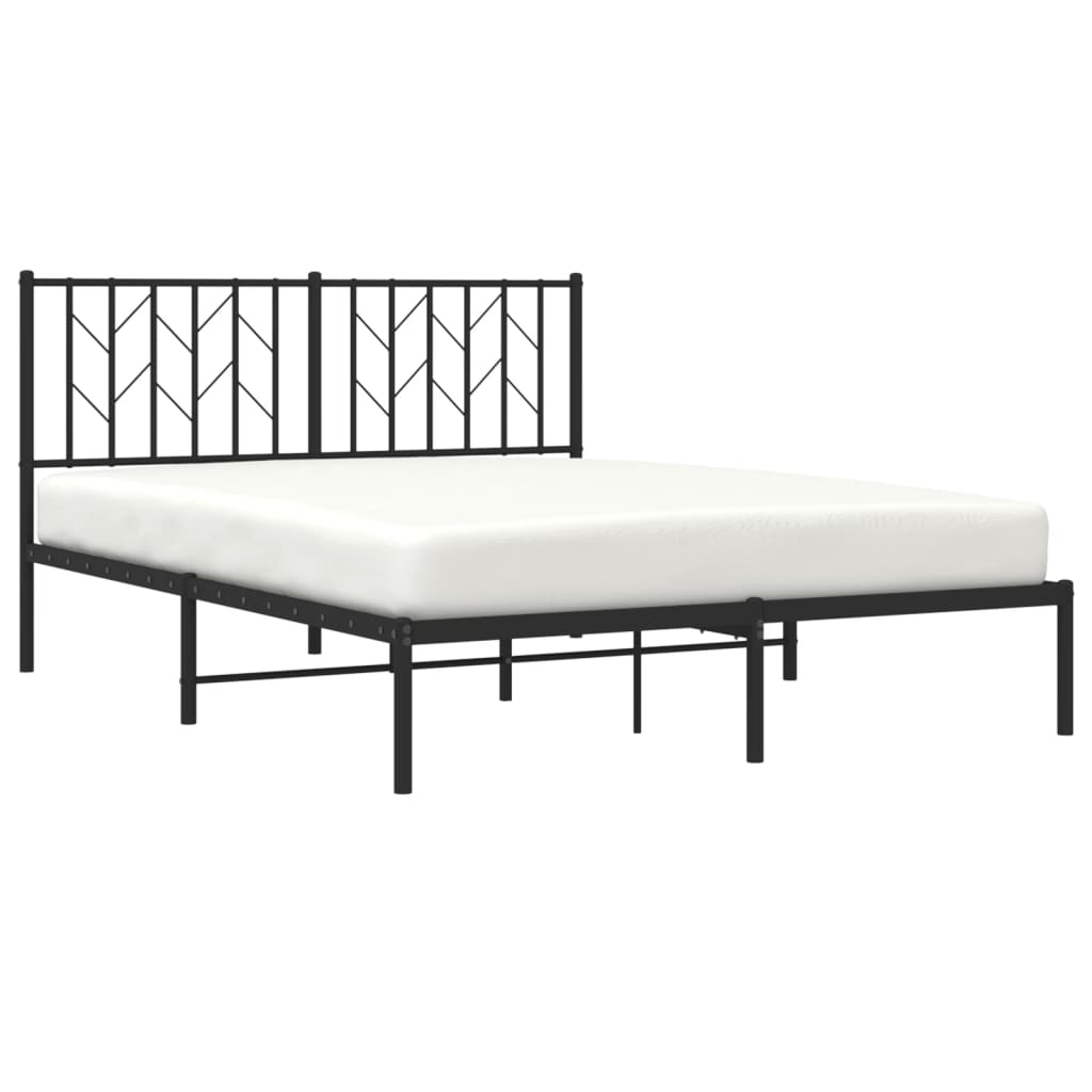 Sengeramme i metall med hodegavl svart 140x190 cm