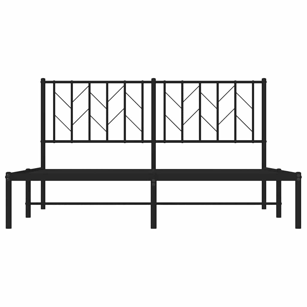 Sengeramme i metall med sengegavl svart 150x200 cm
