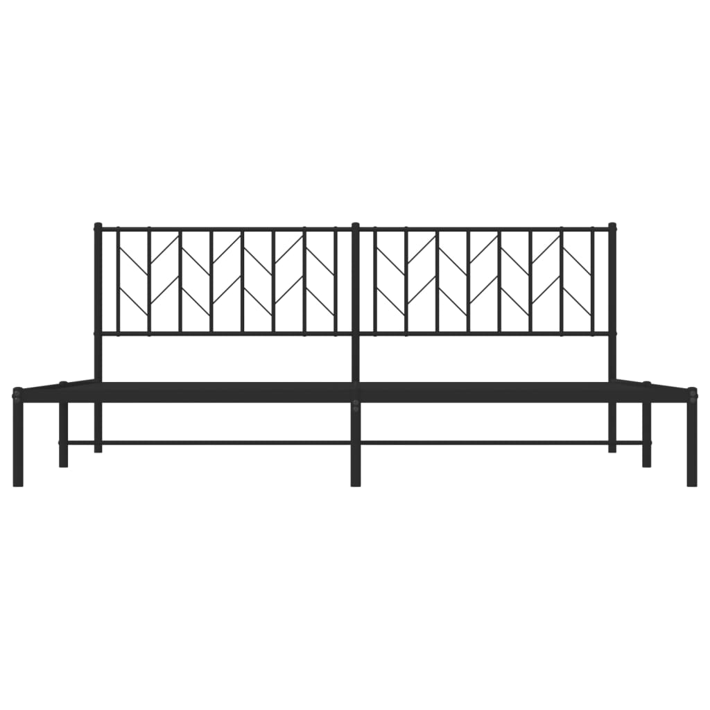 Sengeramme i metall med sengegavl svart 200x200 cm vidaXL