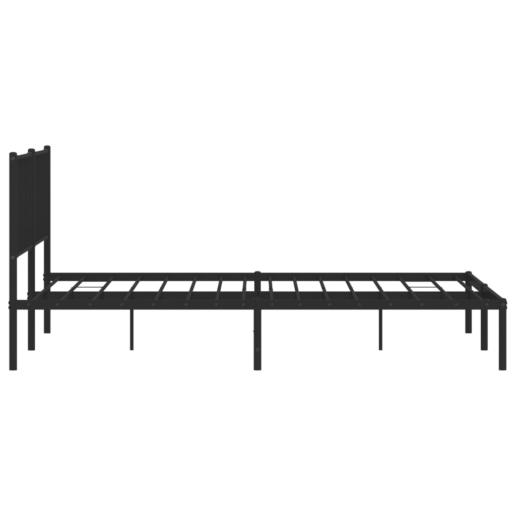Sengeramme i metall med sengegavl svart 200x200 cm vidaXL