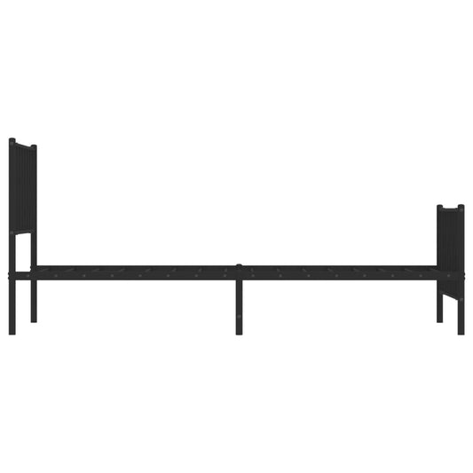 Sengeramme i metall med hode- og fotgavl svart 90x200 cm vidaXL