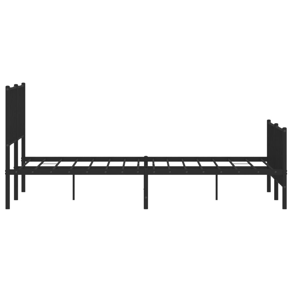 Sengeramme i metall uten madrass med fotgavl svart 160x200 cm