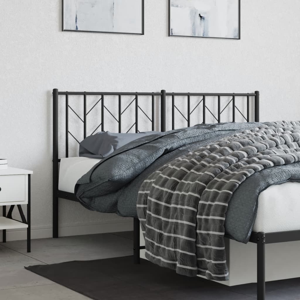 Utskiftbar sengegavl i metall svart 150 cm vidaXL