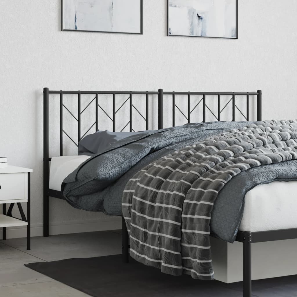 Utskiftbar sengegavl i metall svart 160 cm vidaXL