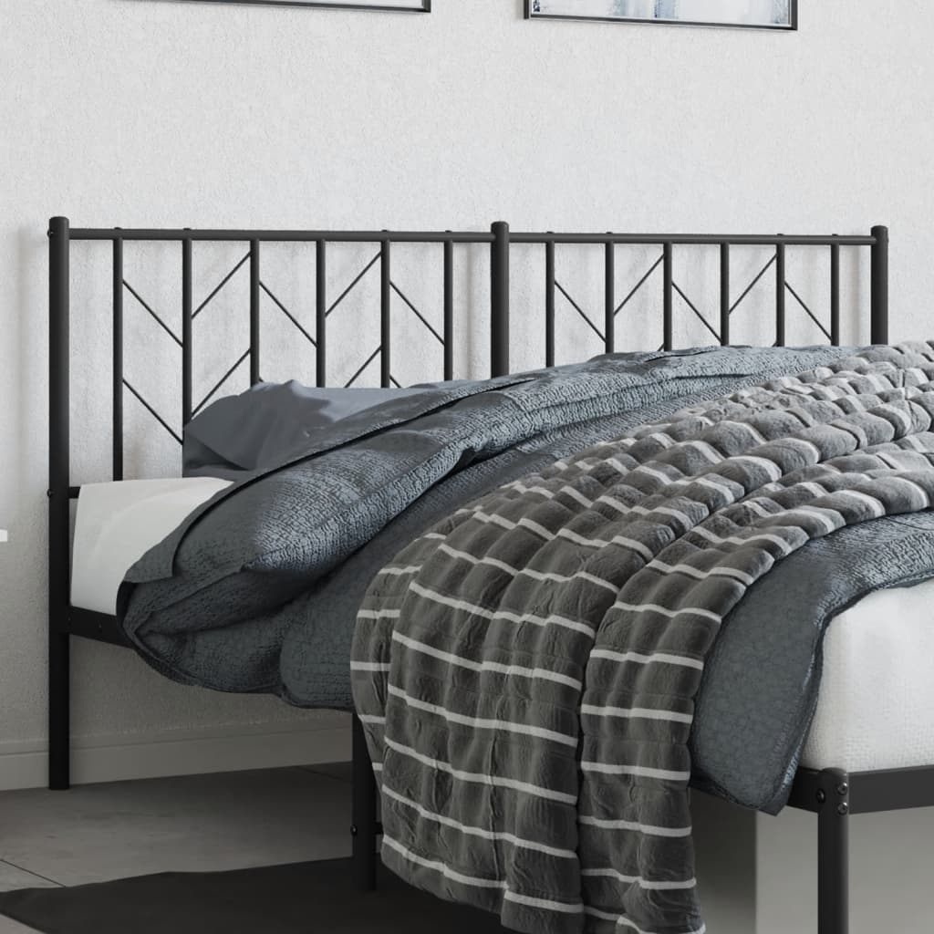 Utskiftbar sengegavl i metall svart 160 cm vidaXL