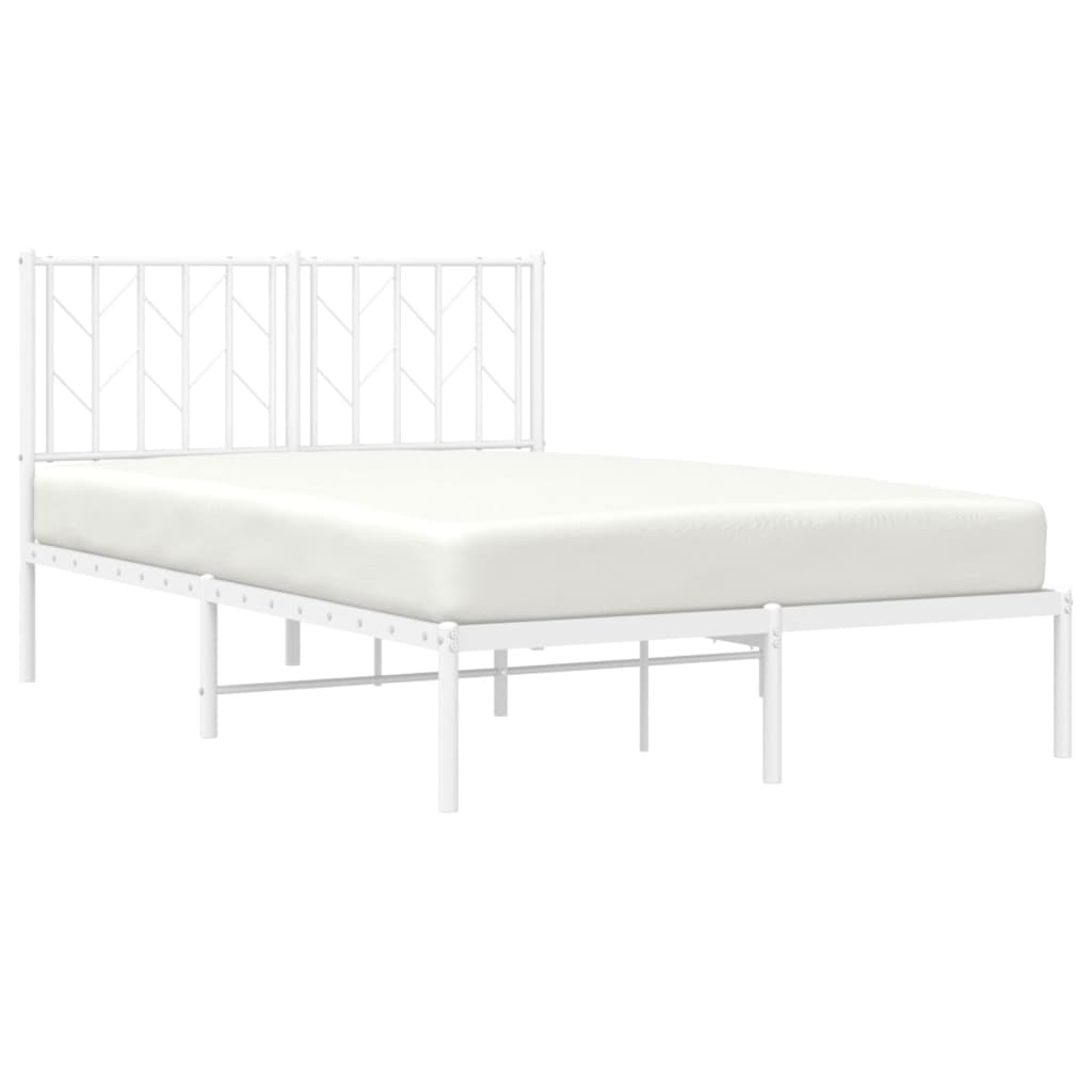 Sengeramme i metall med hodegavl hvit 120x190 cm vidaXL