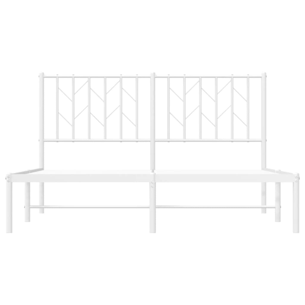 Sengeramme i metall med hodegavl hvit 140x200 cm