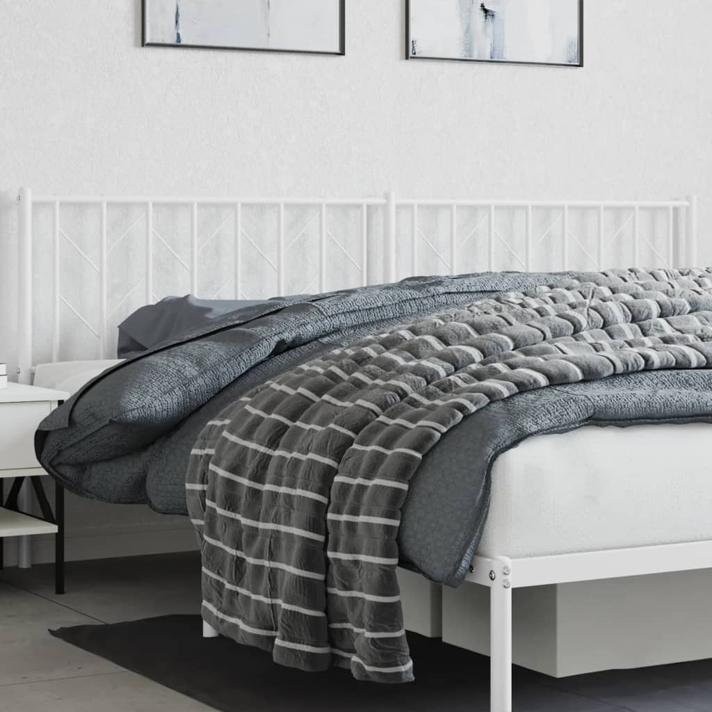 Utskiftbar sengegavl i metall hvit 200 cm