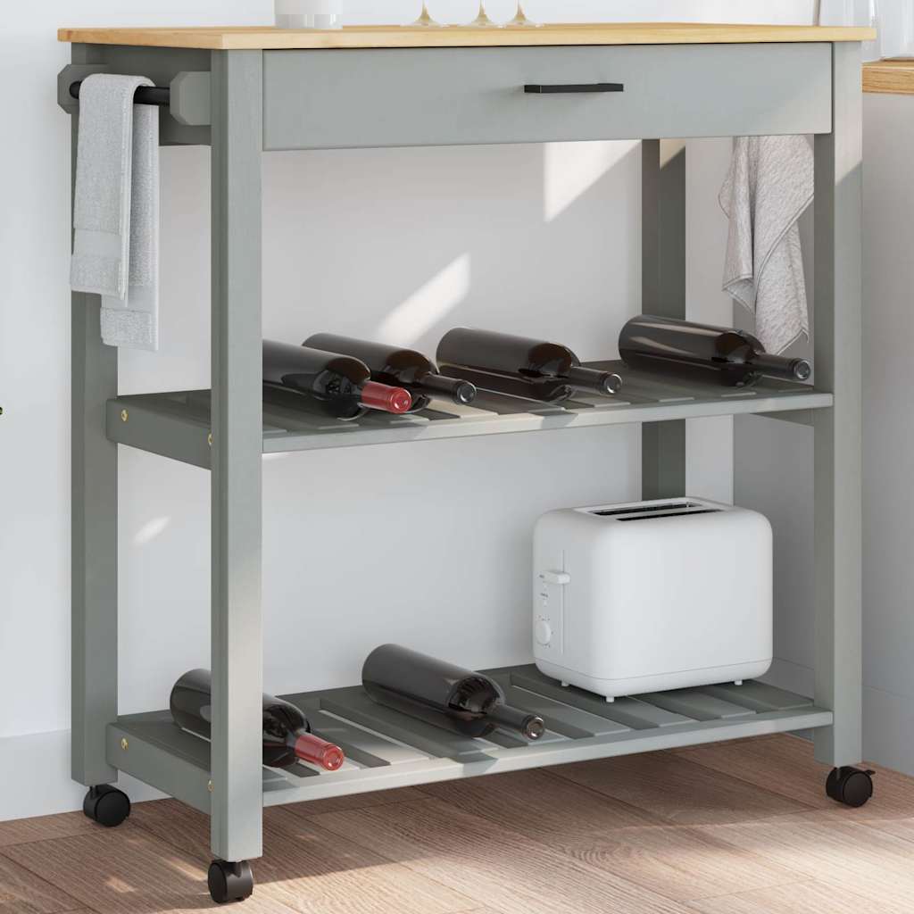Kjøkkenvogn MONZA 84x40x88,5 cm heltre furu