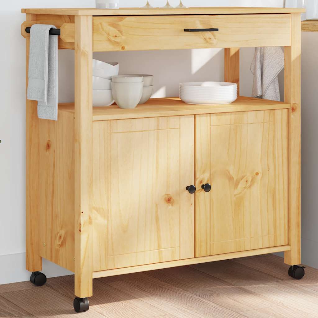 Kjøkkenvogn MONZA 84x40x88,5 cm heltre furu