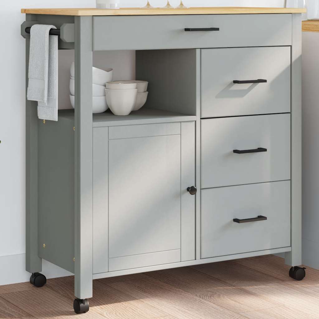 Kjøkkenvogn MONZA 84x40x88,5 cm heltre furu