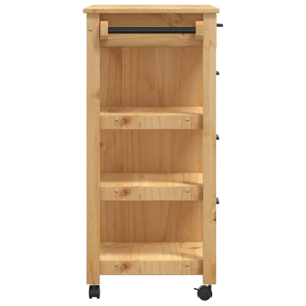 Kjøkkenvogn MONZA 84x40x88,5 cm heltre furu