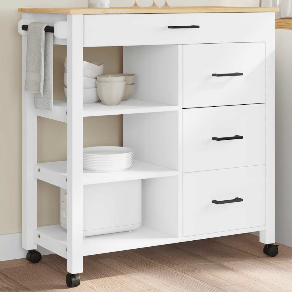 Kjøkkenvogn MONZA 84x40x88,5 cm heltre furu