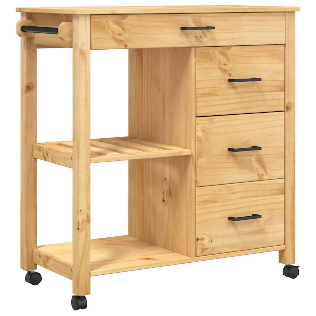 Kjøkkenvogn MONZA 84x40x88,5 cm heltre furu