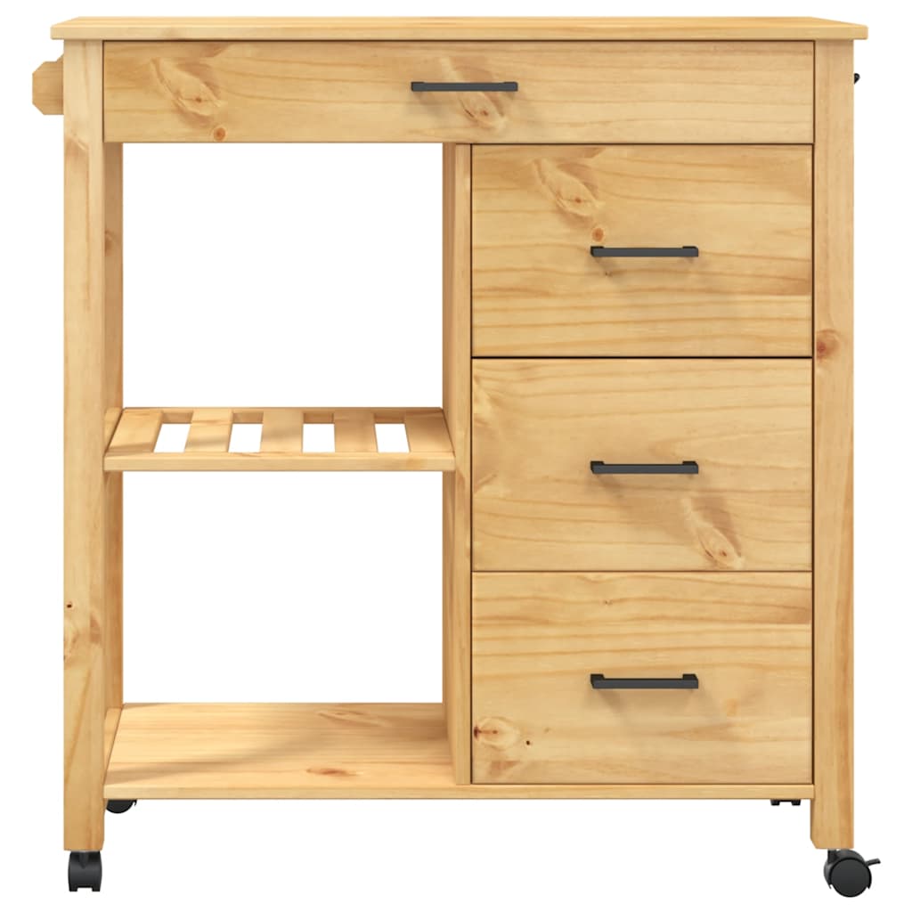 Kjøkkenvogn MONZA 84x40x88,5 cm heltre furu