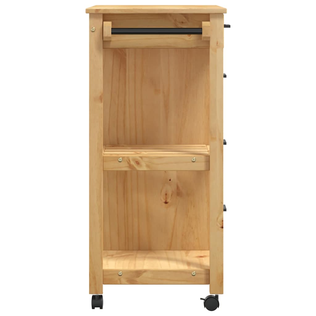 Kjøkkenvogn MONZA 84x40x88,5 cm heltre furu