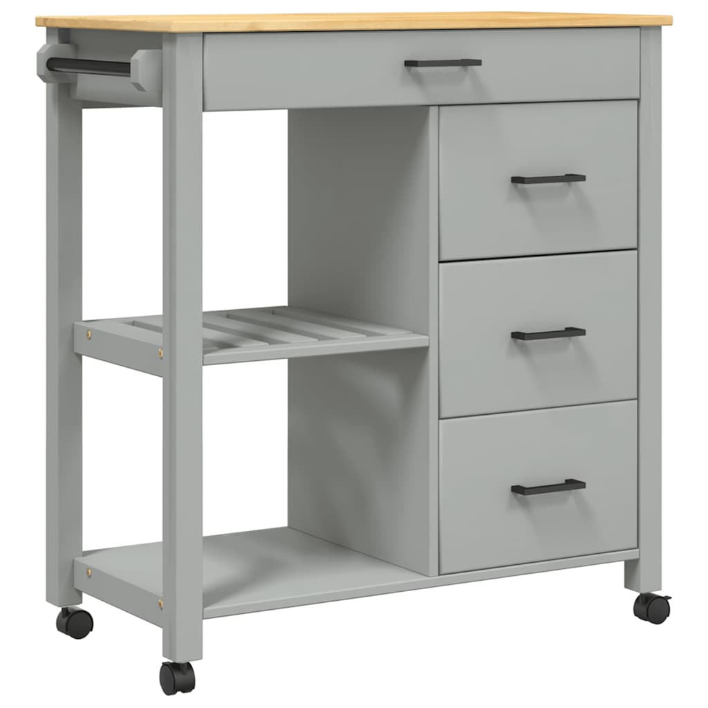 Kjøkkenvogn MONZA 84x40x88,5 cm heltre furu
