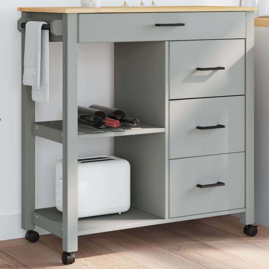 Kjøkkenvogn MONZA 84x40x88,5 cm heltre furu