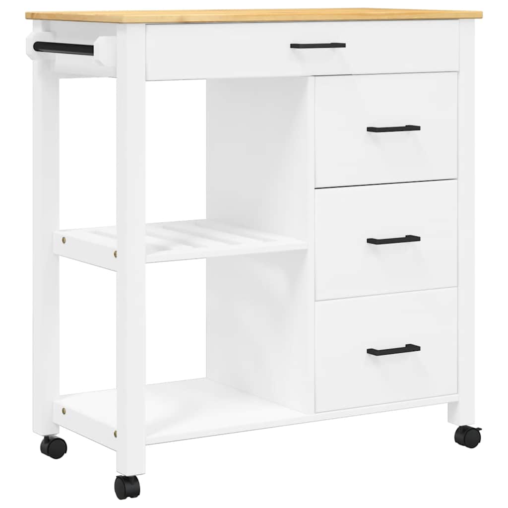 Kjøkkenvogn MONZA 84x40x88,5 cm heltre furu
