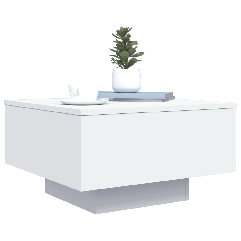 Salongbord hvit 55x55x31 cm konstruert tre