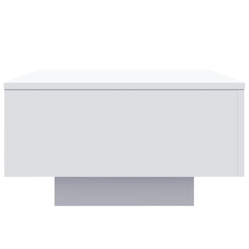 Salongbord med LED-lys hvit 55x55x31 cm