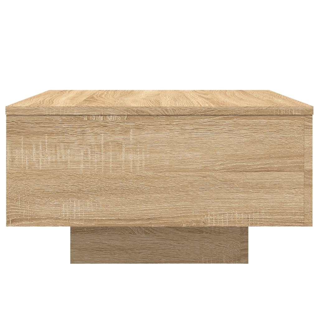 Salongbord med LED-lys sonoma eik 55x55x31 cm