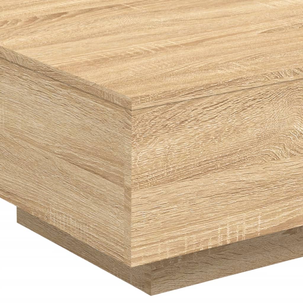 Salongbord med LED-lys sonoma eik 55x55x31 cm