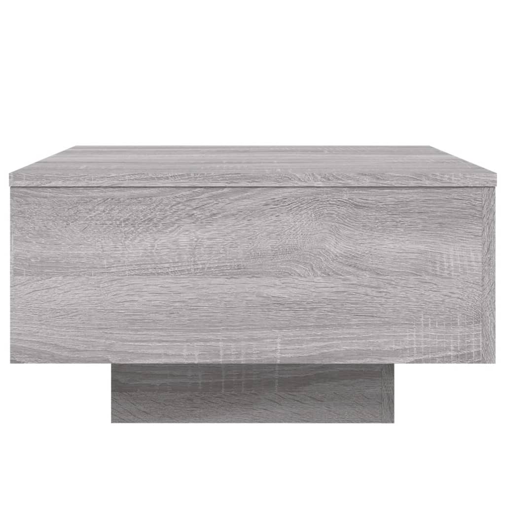 Salongbord med LED-lys grå sonoma 55x55x31 cm