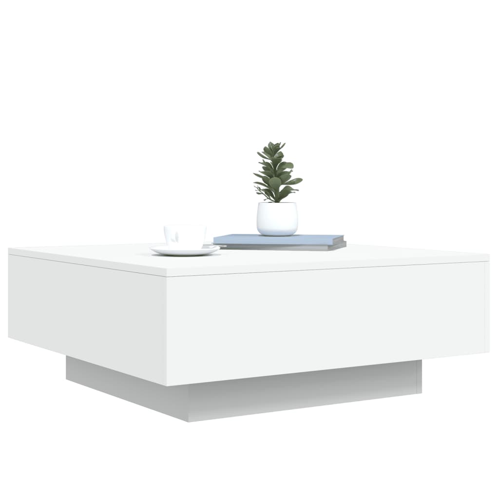 Salongbord hvit 80x80x31 cm sponplate