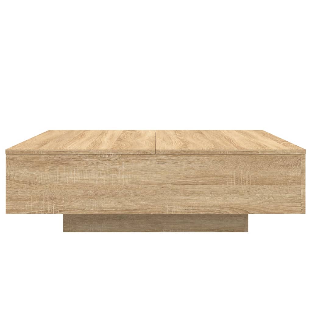 Salongbord med LED-lys sonoma eik 100x100x31 cm