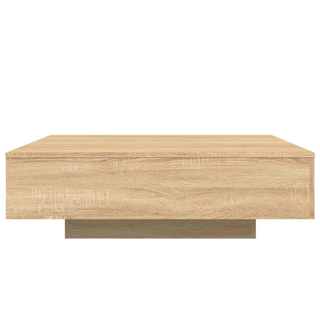 Salongbord med LED-lys sonoma eik 100x100x31 cm