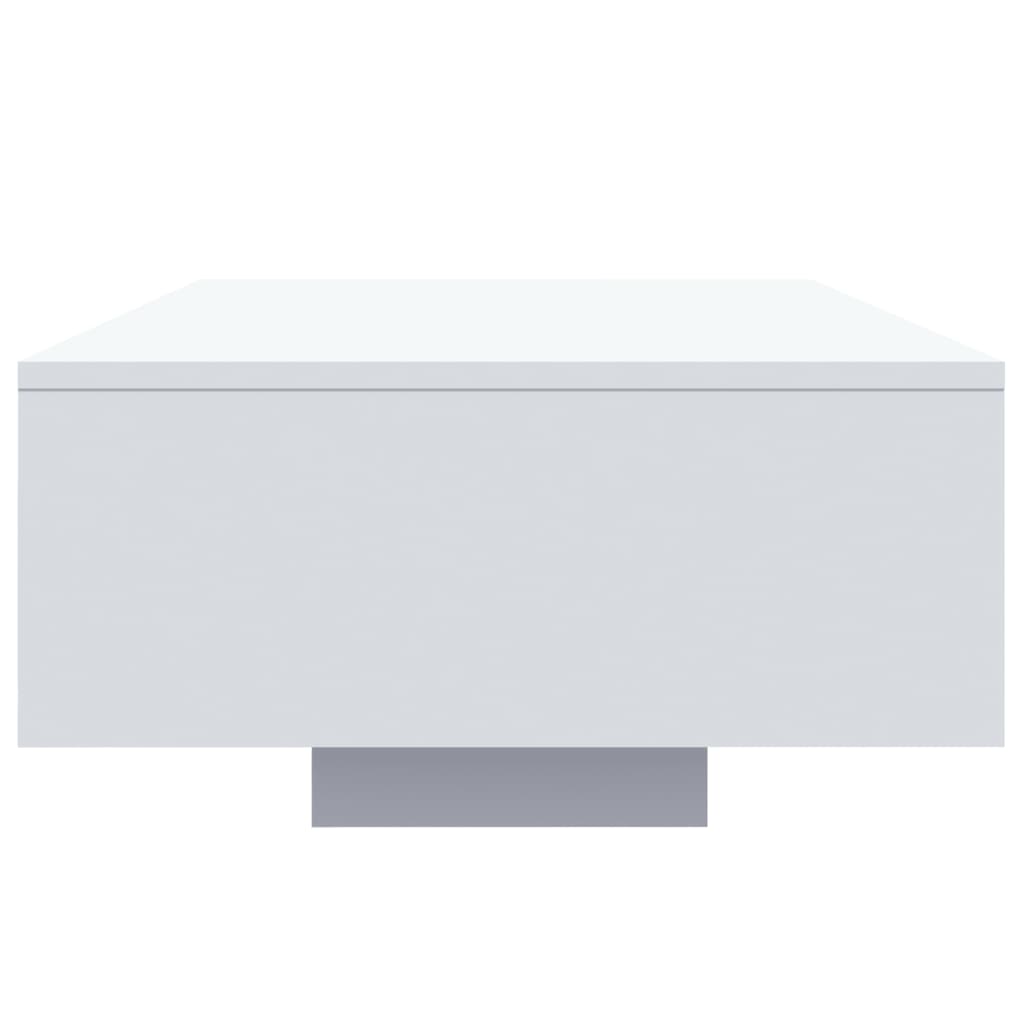 Salongbord med LED-lys hvit 85x55x31 cm