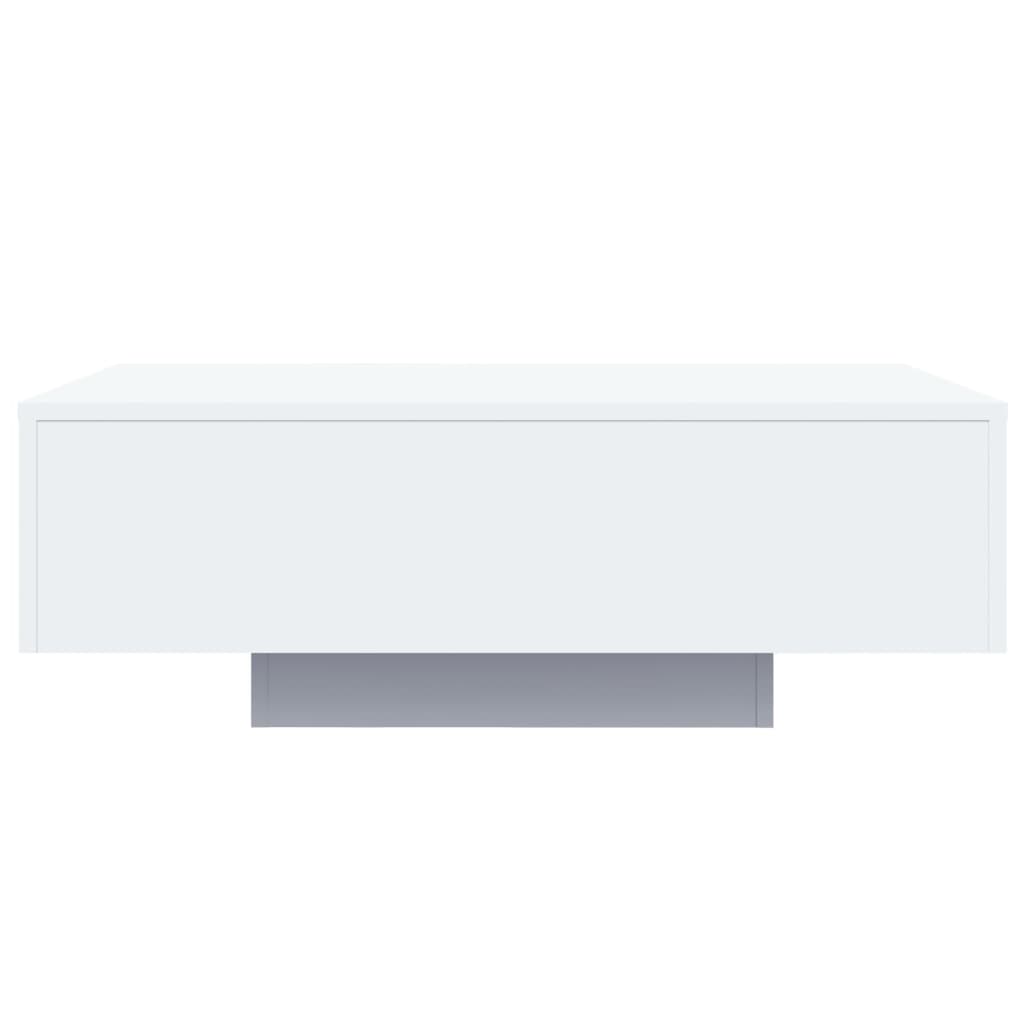 Salongbord med LED-lys hvit 85x55x31 cm